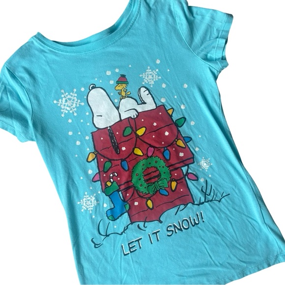 Peanuts Snoopy Christmas T-shirt small - Picture 1 of 3